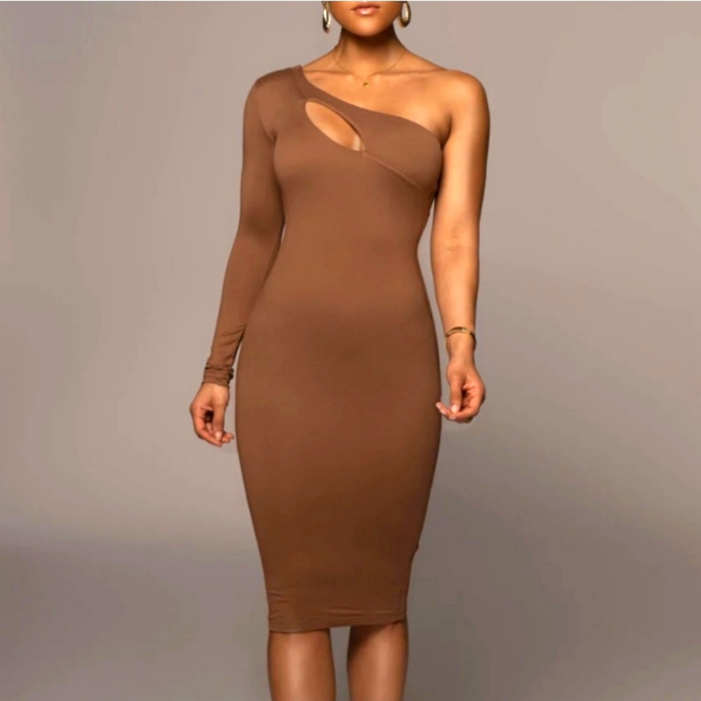 NEW JLUXLABEL PECAN FAIRA KEYHOLE DRESS
